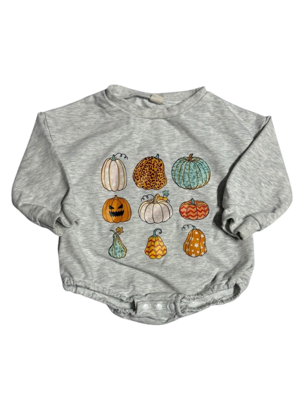 Baby Girl Boy Pumpkin Graphic Snap Romper Size 80 12-18 Months